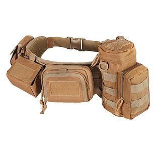 РПС Комфортный военный боевой ремень с карманами YAKEDA MOLLE Heavy Duty Soft COYOTE 220 фото