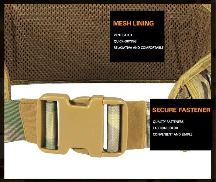 РПС Комфортный военный боевой ремень с карманами YAKEDA MOLLE Heavy Duty Soft COYOTE 220 фото
